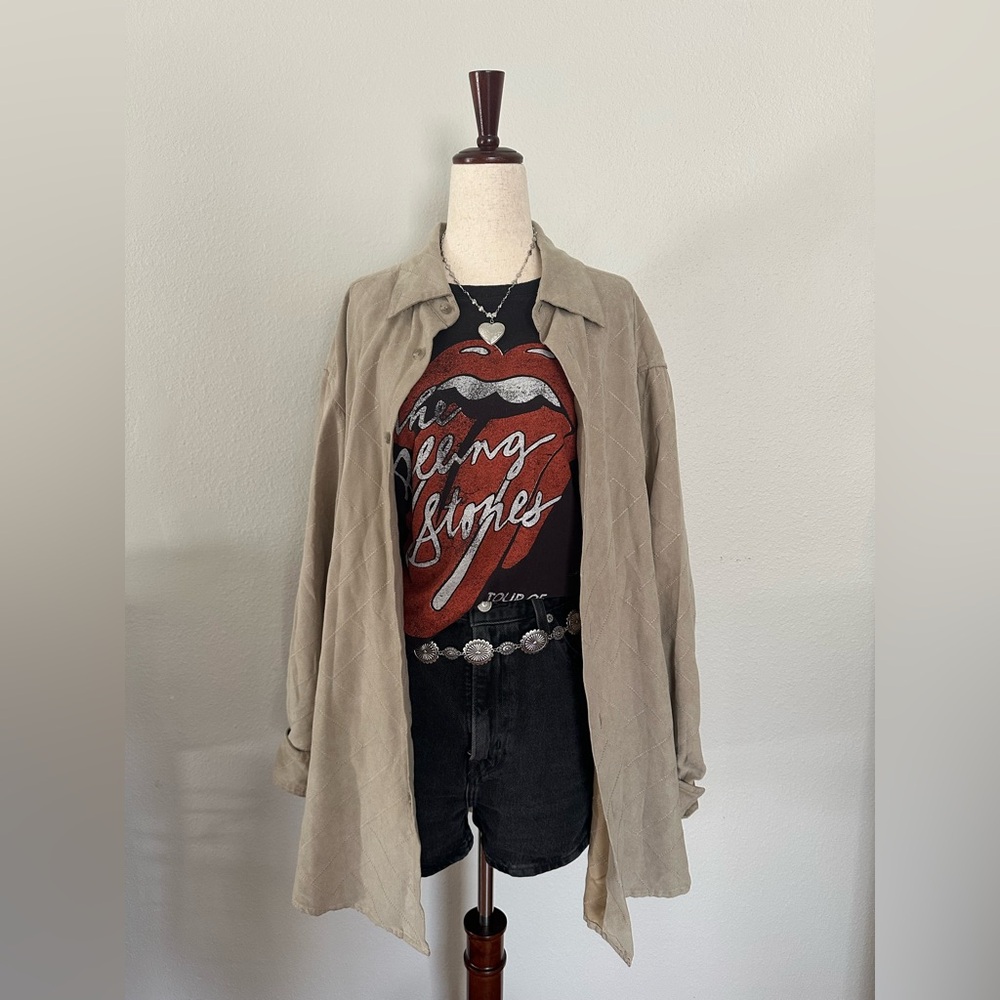 Vintage Faux Suede Stitch Shirt